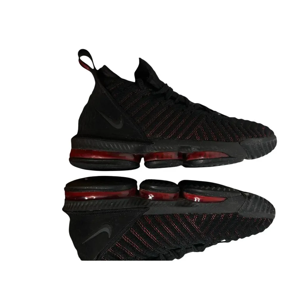 Nike LeBron 16 Fresh Bred 2018 Black & University Red‎ AO2588-00 Sz 9.5